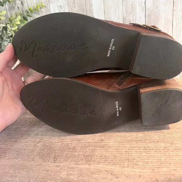 Matisse Brown Leather Buckle Boots 6 - Picture 7 of 8